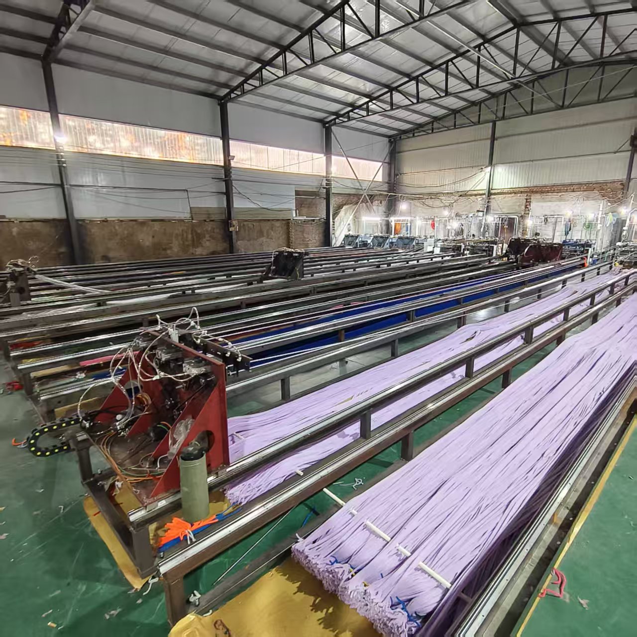 Chenille stem machines operating on the production floor
