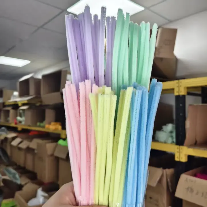 Mixed pastel color chenille stem sets
